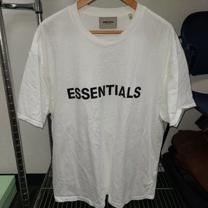 Used FoG Essentials Silicone Letter T-Shirt 'White' Size L